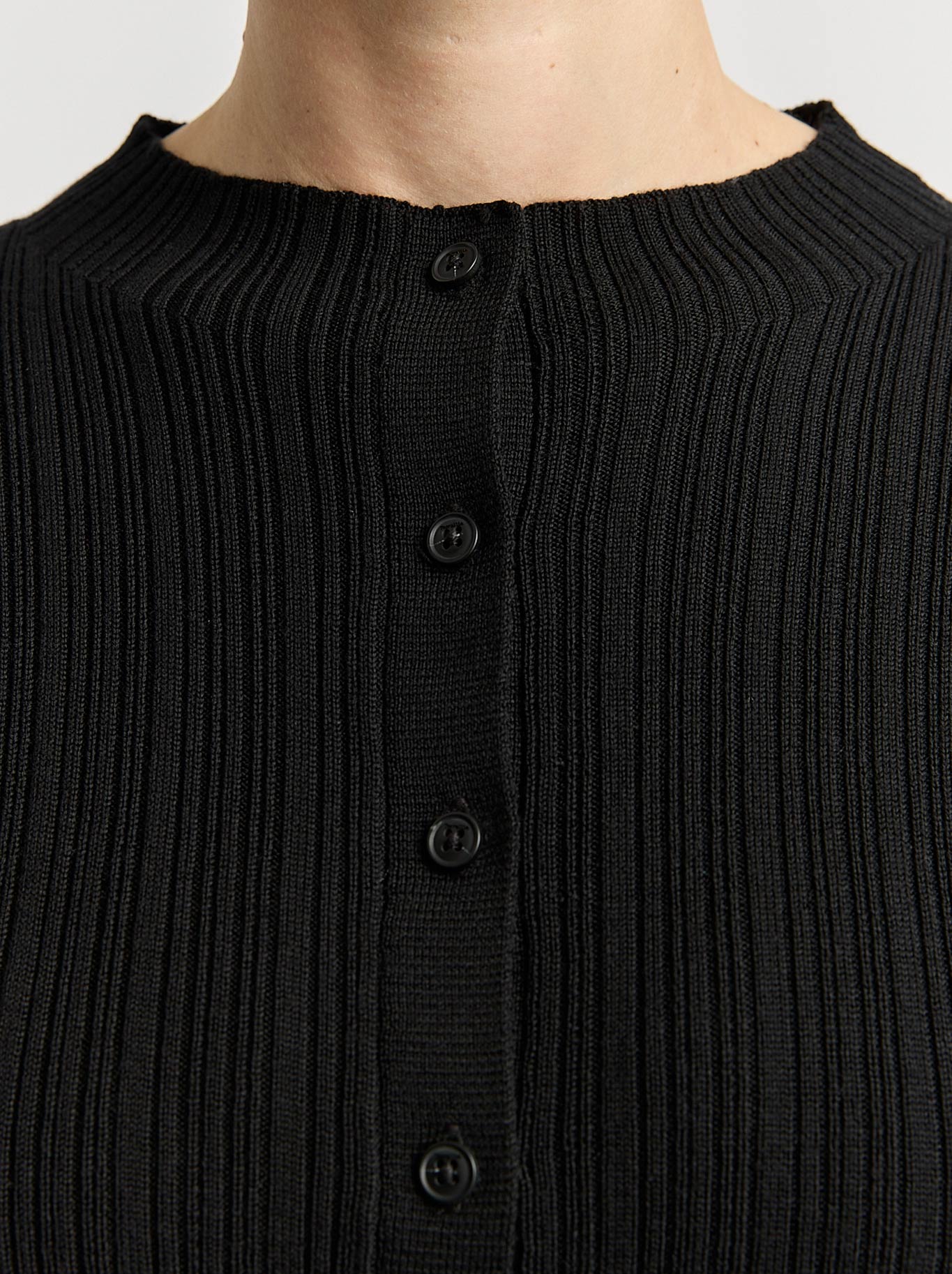 TOORALLIE VARIEGATED RIB CARDI (Black)