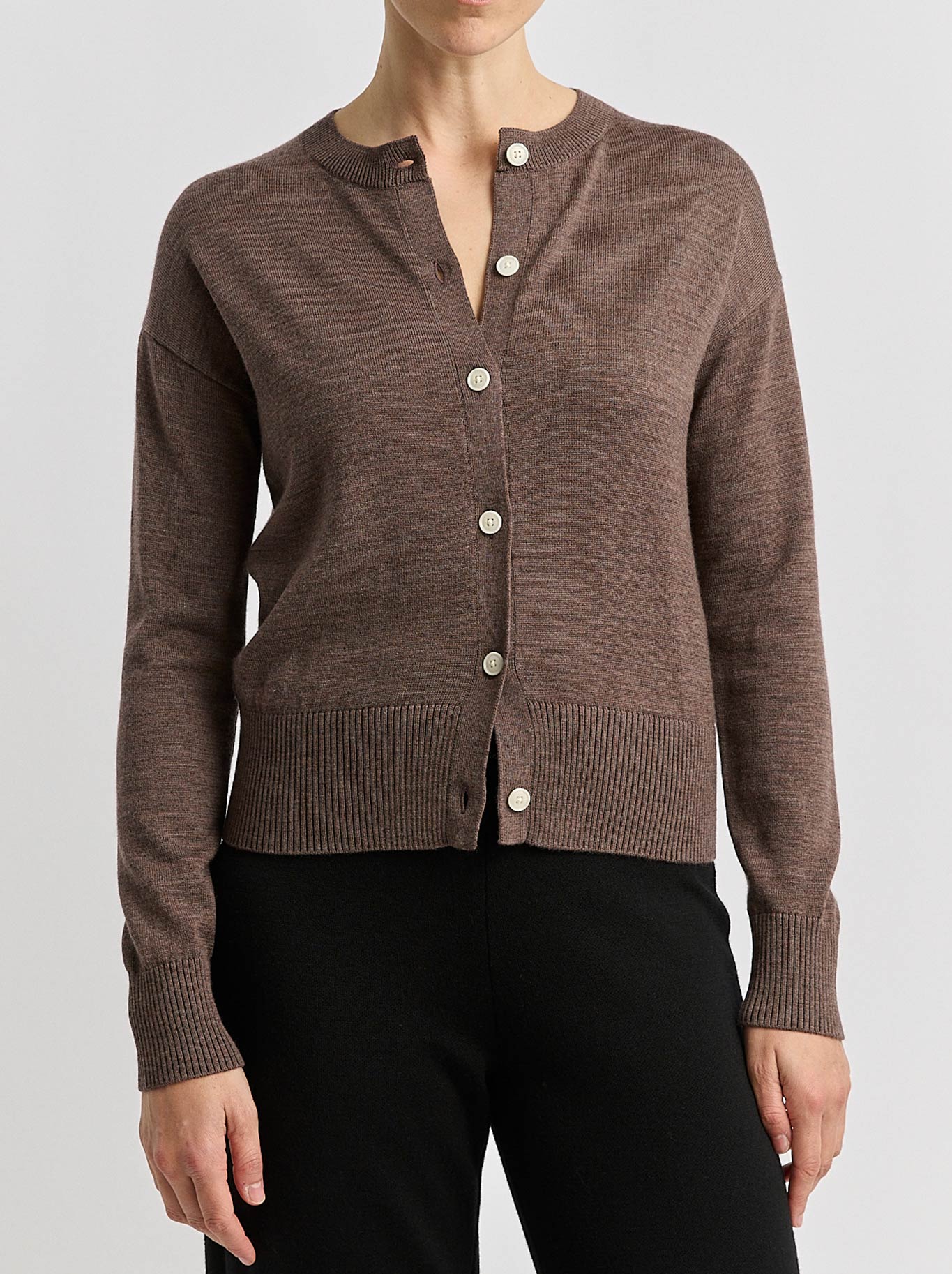TOORALLIE FINE KNIT CARDI (Light Oat)