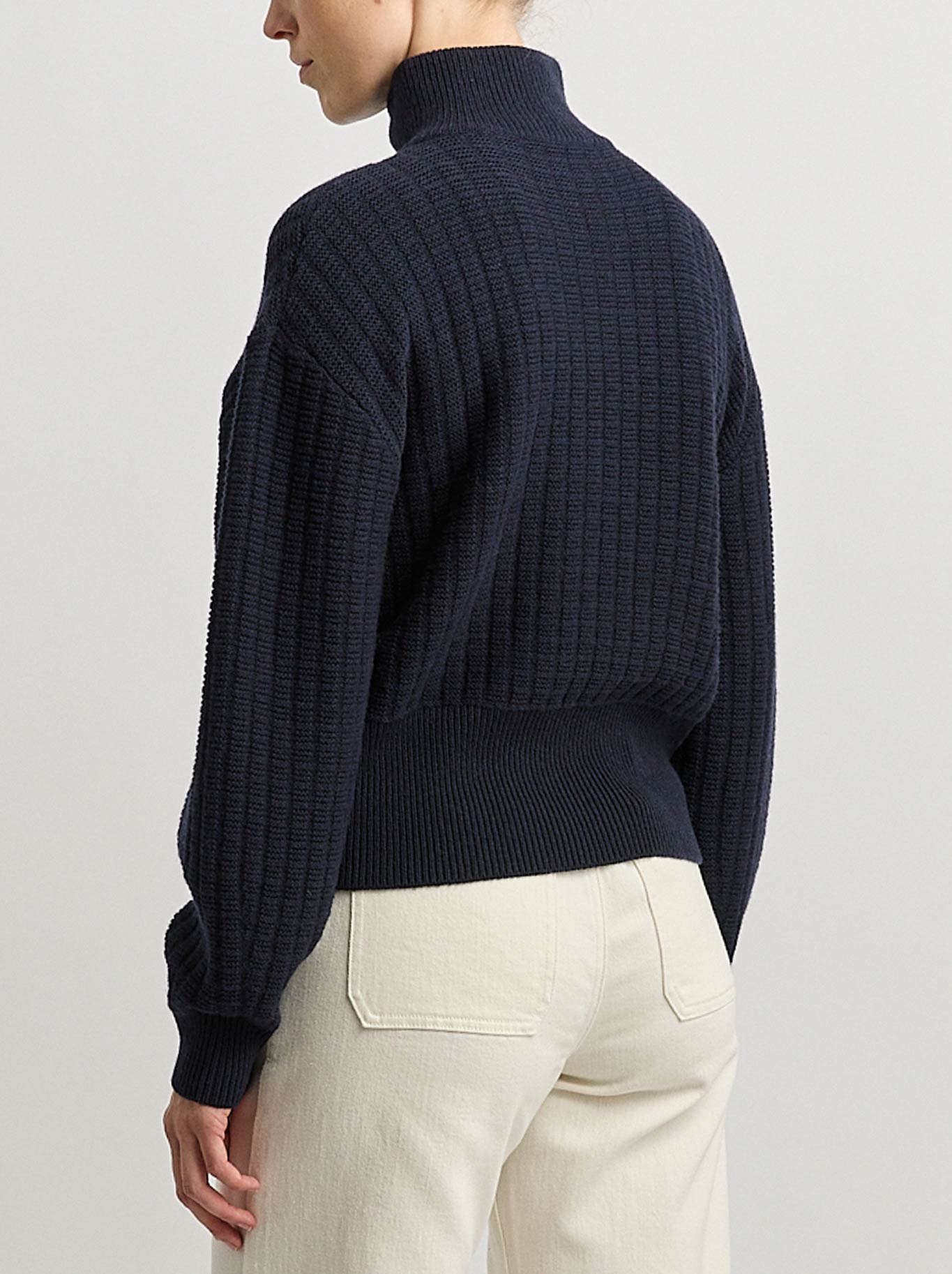 TOORALLIE GRID KNIT ZIP THROUGH (French Navy)