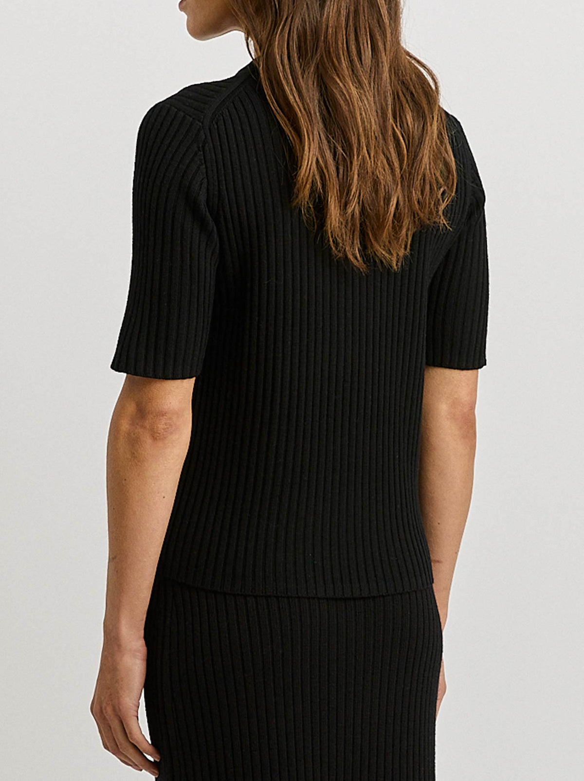 Toorallie Rib Knit Top (Black)