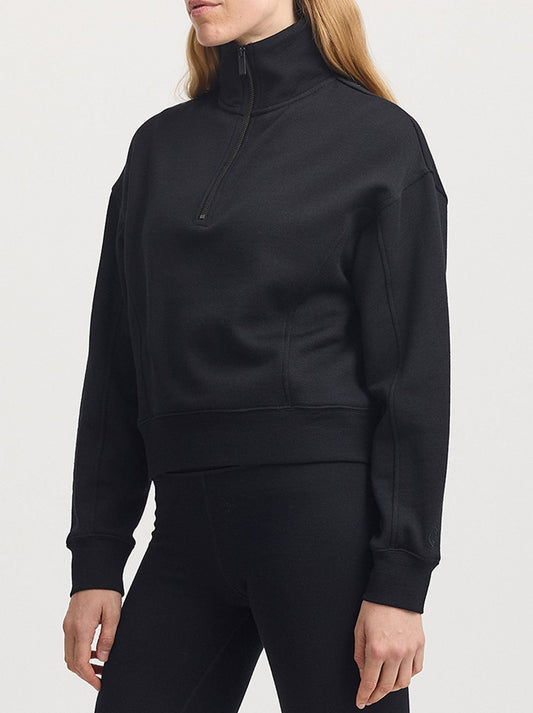 Toorallie Lounge Cropped Half Zip (Black)