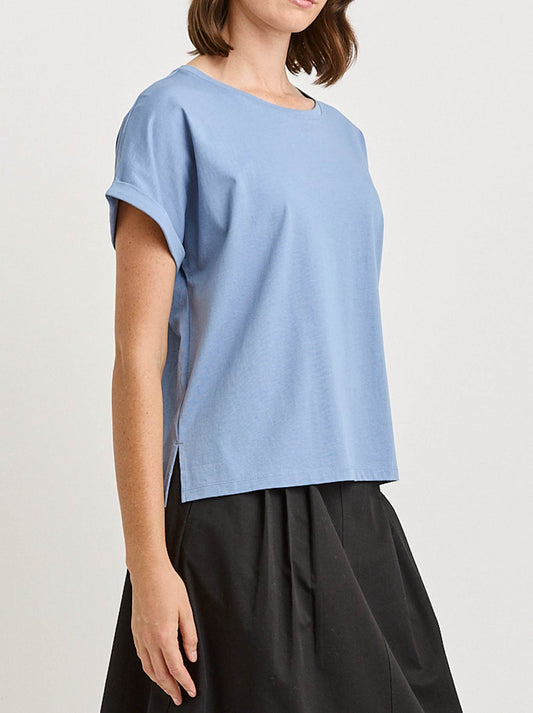 TOORALLIE ROLLED SLEEVE ORGANIC COTTON TEE (Mist)