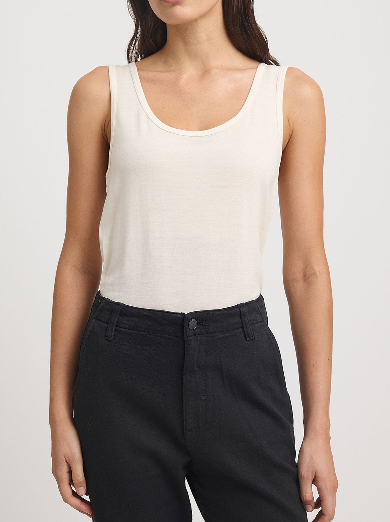TOORALLIE MERINO SCOOP TANK (Black)