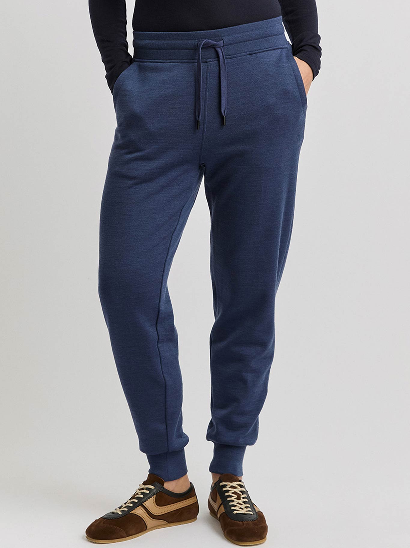 Image of a model wearing Pants. Product name - Toorallie Lounge Drawstring Pant in Galaxy colour by brand - Toorallie