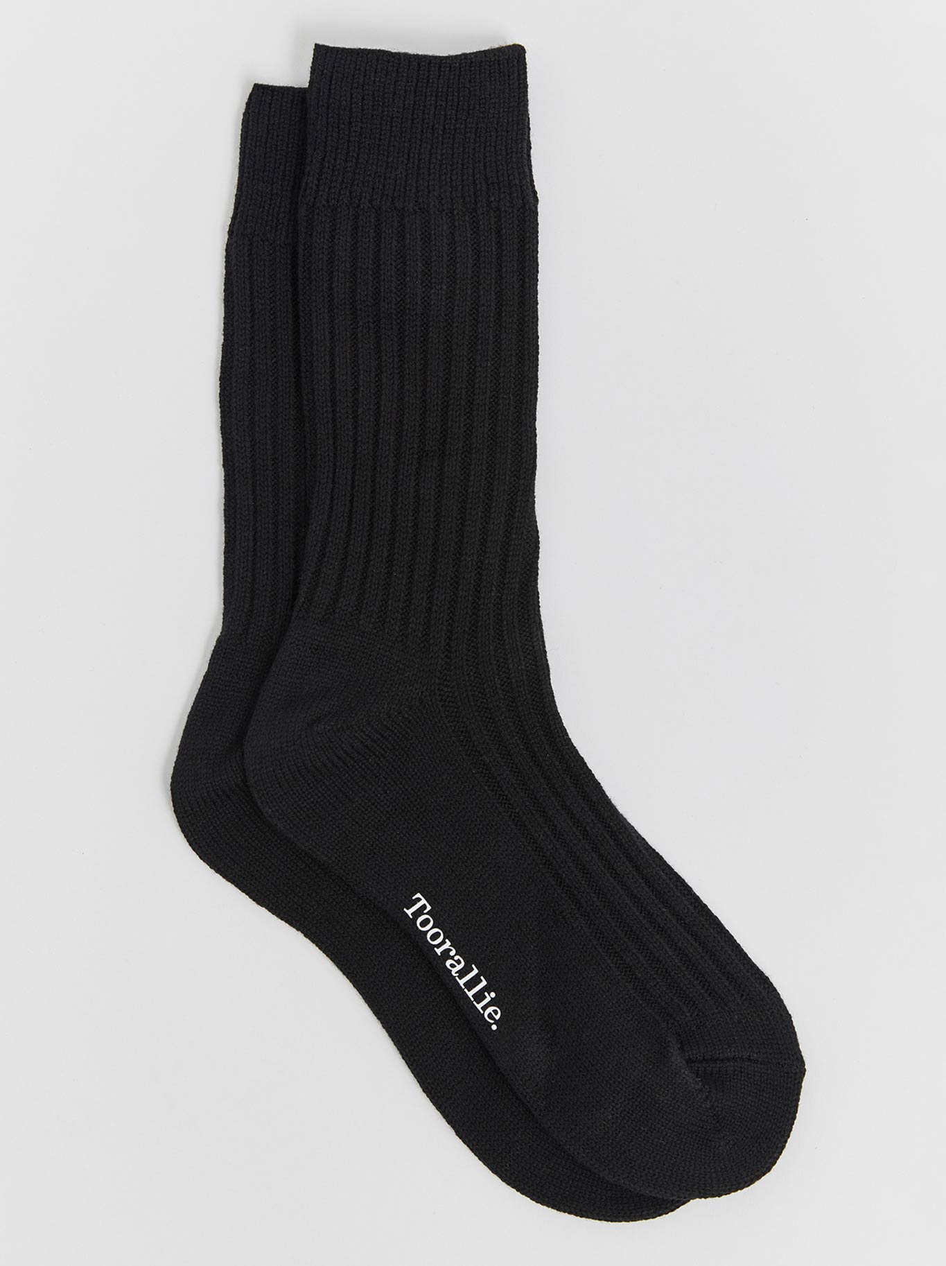 Image of Accessories. Product name - TOORALLIE RIBBED MERINO SOCKS in Black colour by brand - Toorallie