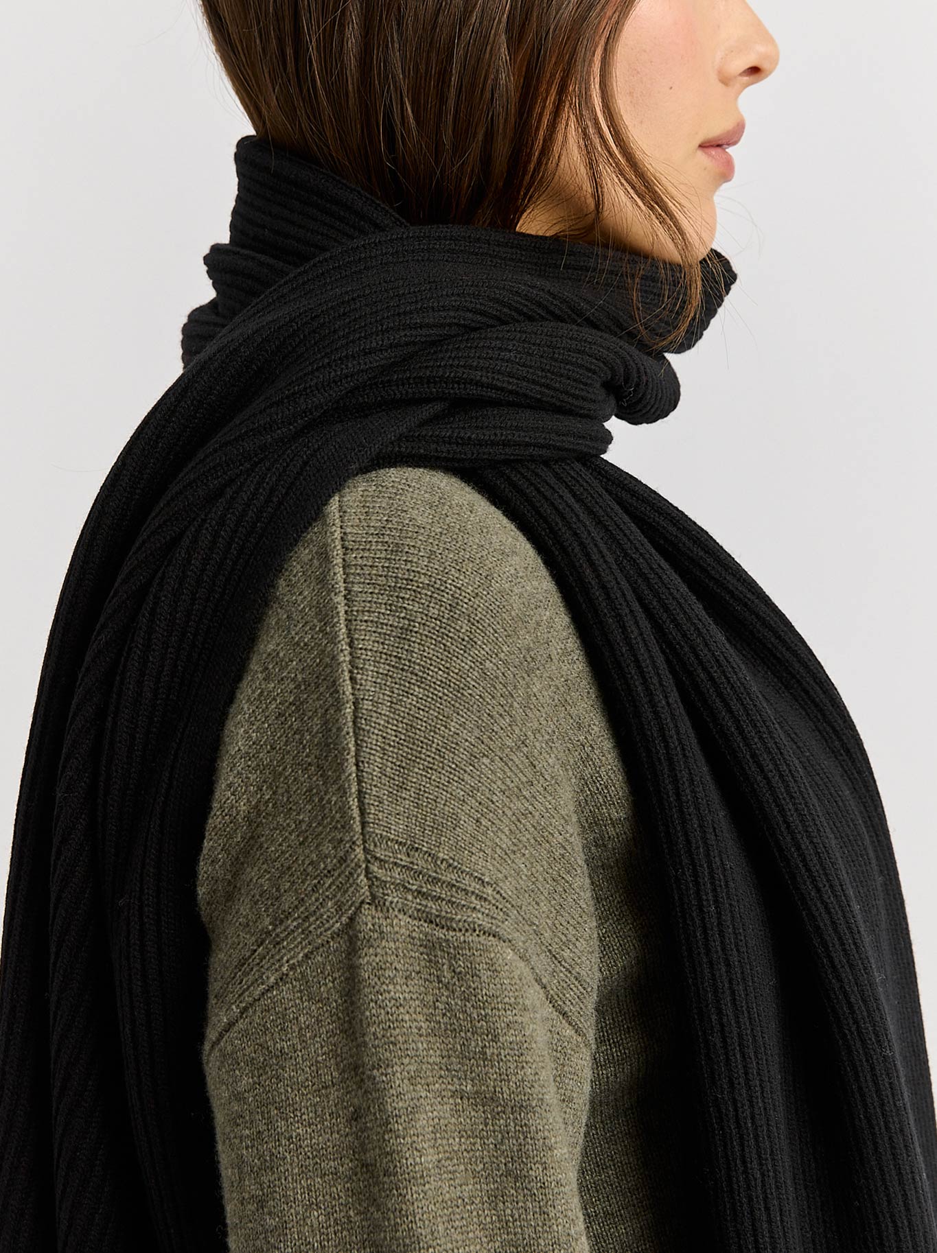 TOORALLIE FINE RIB SCARF (Ash)