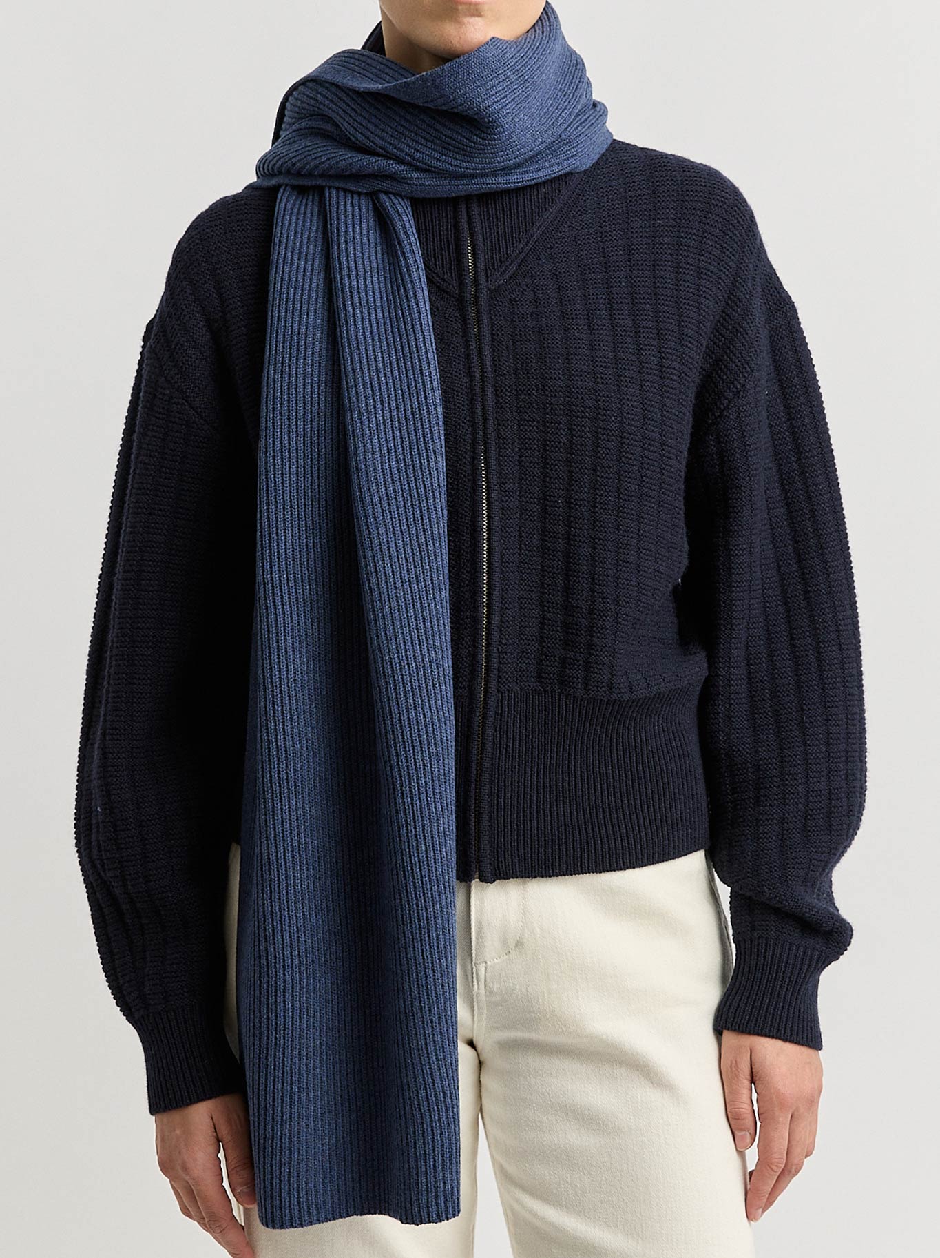 TOORALLIE FINE RIB SCARF (Ash)