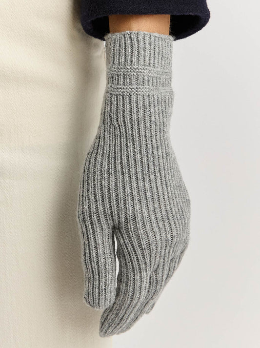 Image of Gloves & Mittens. Product name - TOORALLIE FINE RIB GLOVE in Light Ash colour by brand - Toorallie