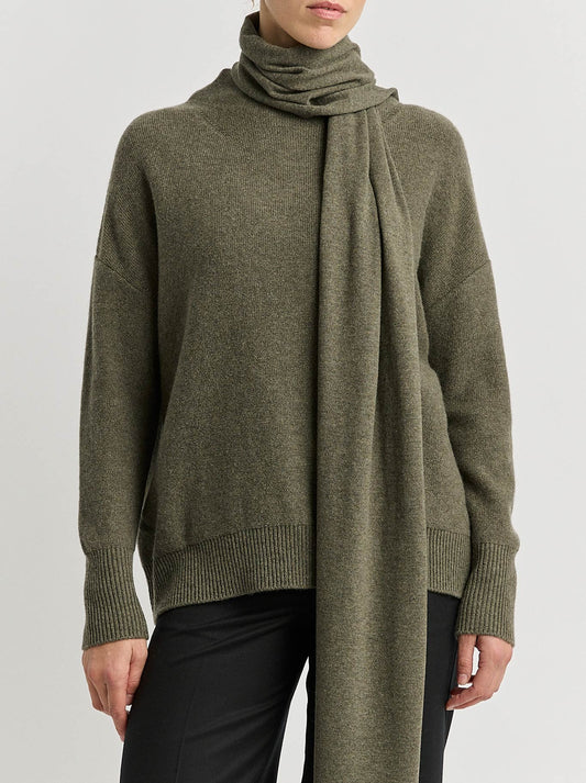 Image of Scarves & Shawls. Product name - TOORALLIE EXTRA FINE MERINO SCARF in Oat Combo colour by brand - Toorallie