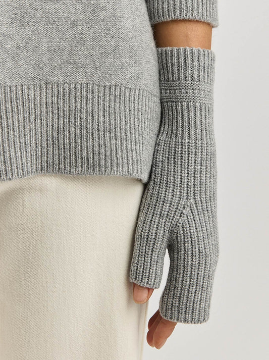 Image of Accessories. Productname: TOORALLIE FINE RIB OPEN MITTEN in Ash colour by brand - Toorallie