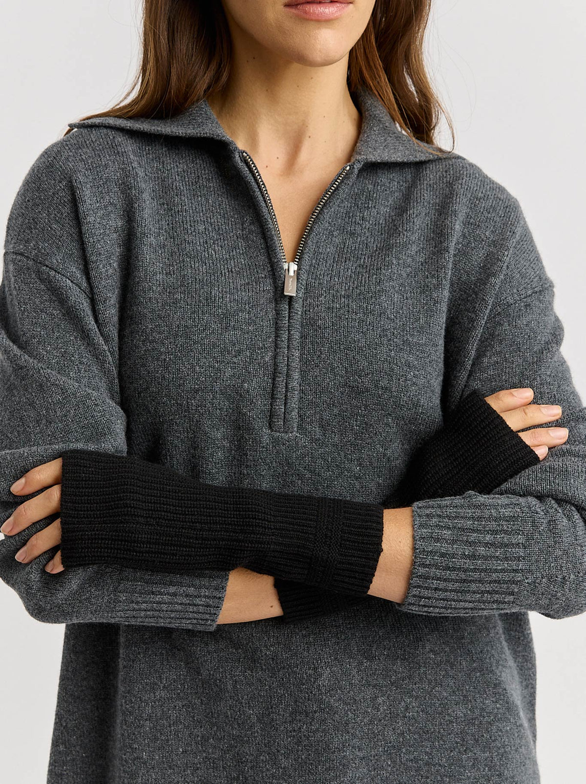 Toorallie Fine Rib Open Mitten (Black)