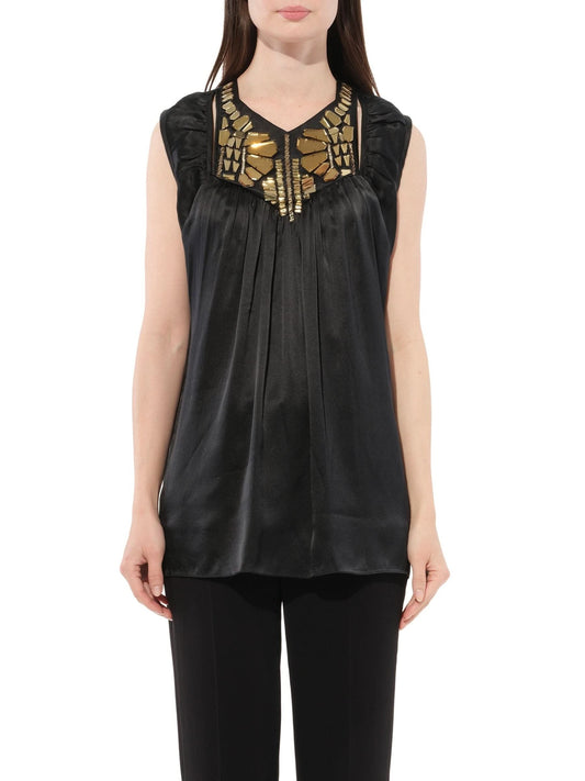 Image of a model wearing Tops. Productname: GIVENCHY Top in BLACK colour by brand - GIVENCHY