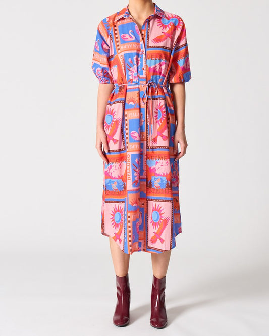Image of Dresses. Product name - Toulouse Dress in Belluno Veneto colour by brand - Walnut Melbourne