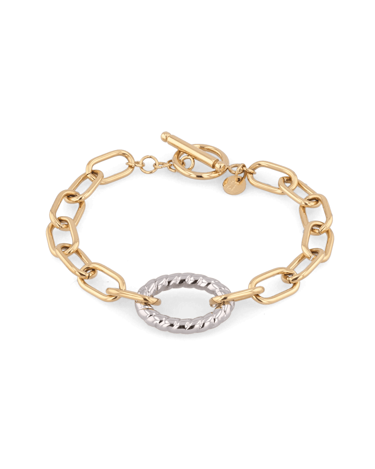 Image of Bracelets. Product name - Treasure Two Tone Chain Bracelet in colour by brand - LAVANA