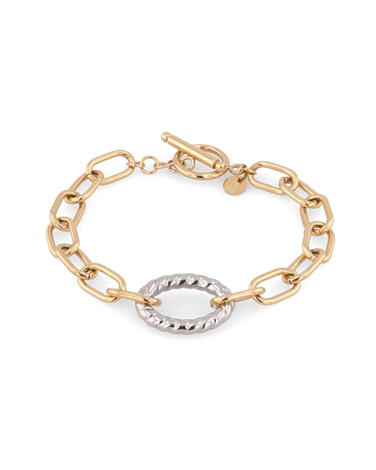Image of Bracelets. Product name - Treasure Two Tone Chain Bracelet in colour by brand - LAVANA