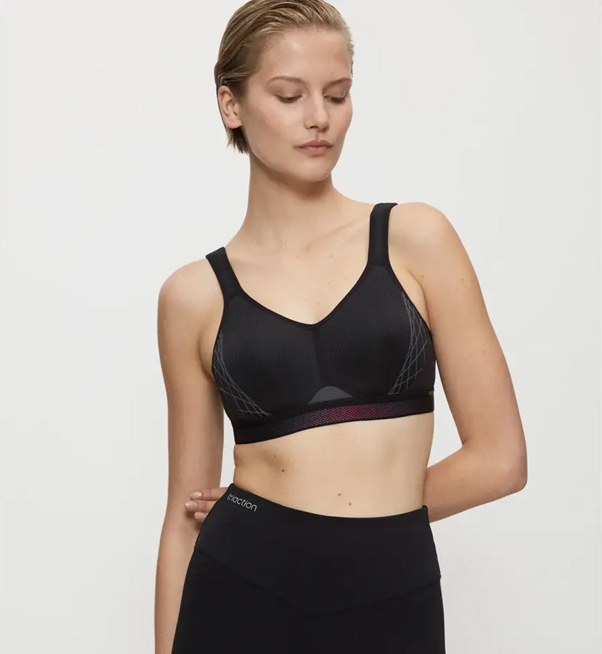 Image of Bras. Productname: Triumph Triaction Cardio Flow Padded Bra in Black colour by brand - Triumph
