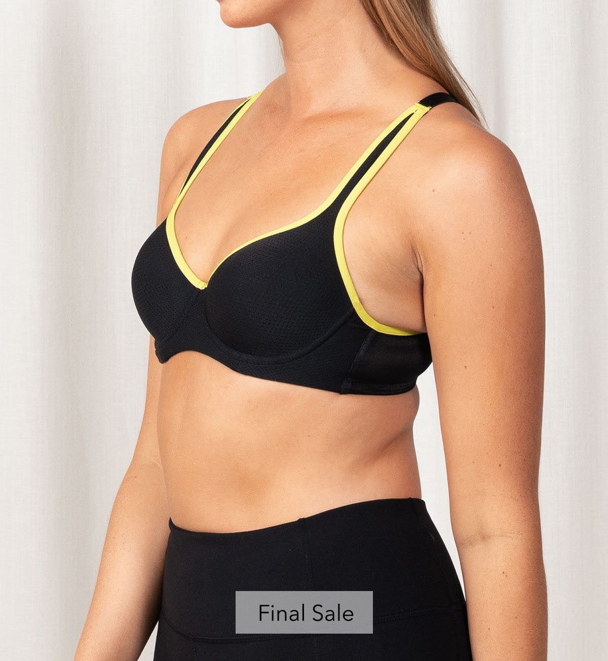 Triumph Triaction Racerback Sports Bra (Black/Green)