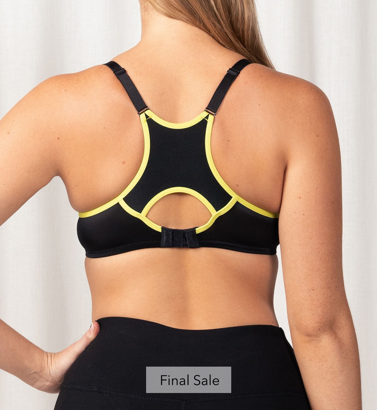 Triumph Triaction Racerback Sports Bra (Black/Green)