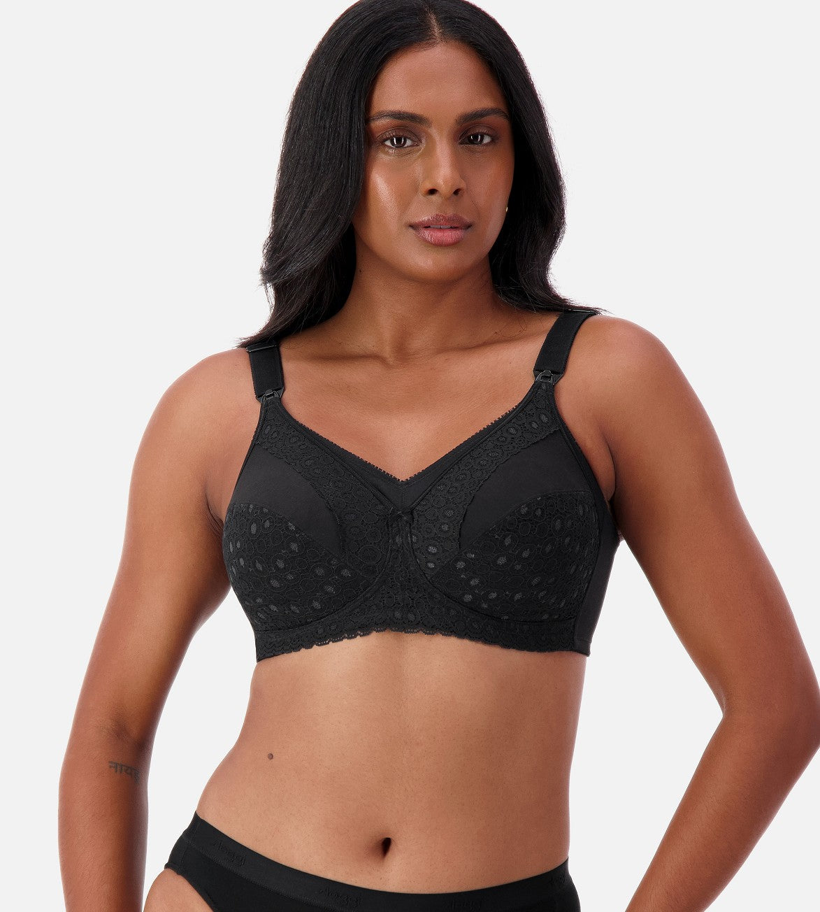Triumph Lace Maternity Wirefree Bra (Black)