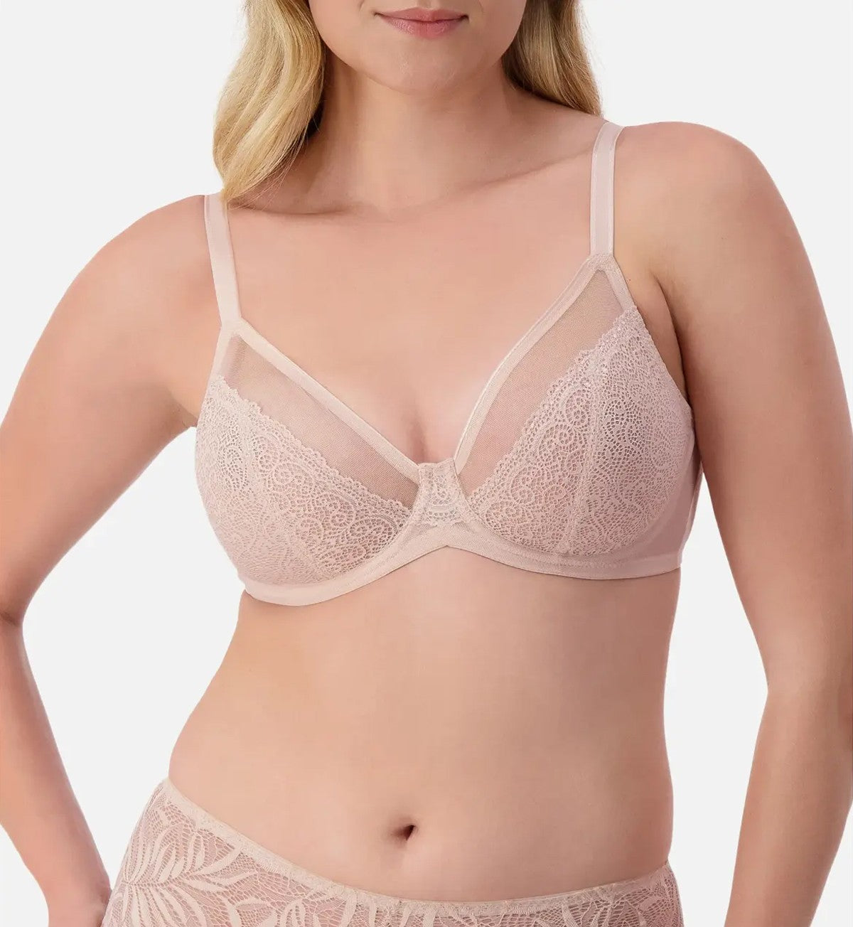 Image of Bras. Productname: Triumph Sheer Minimiser Bra in Nude Pink colour by brand - Triumph