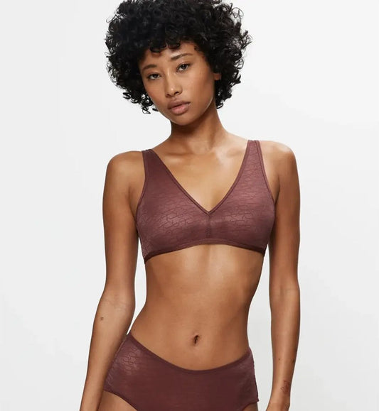 Image of Bras. Productname: Triumph Signature Sheer Wirefree Bra in Decadent Chocolate colour by brand - Triumph