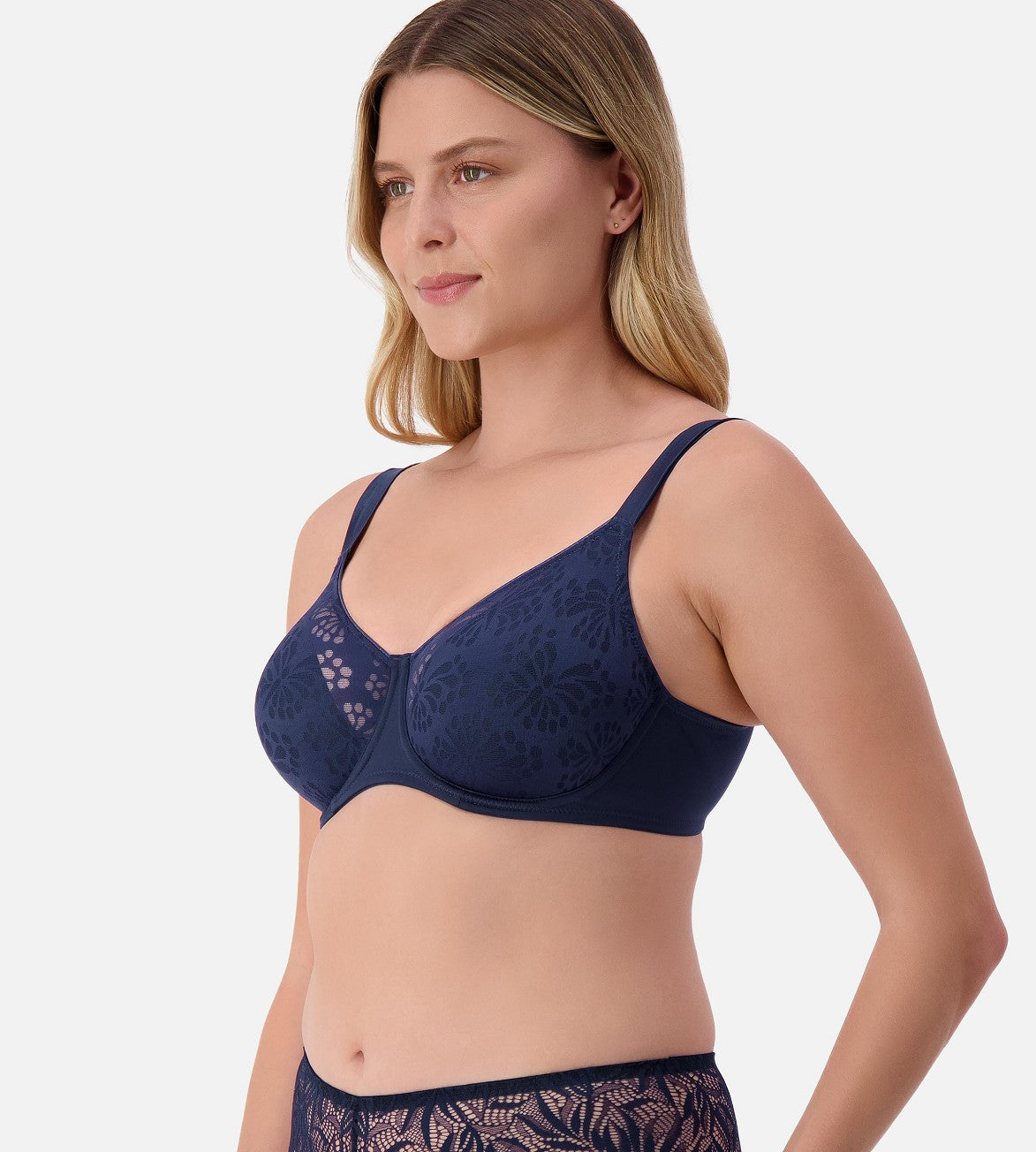 Triumph Lacy Minimiser Bra (True Navy)