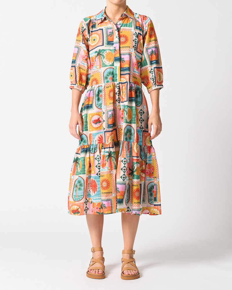 Image of Dresses. Productname: Walnut Melbourne Tuscany Dress in Spicy Summer colour by brand - Walnut Melbourne