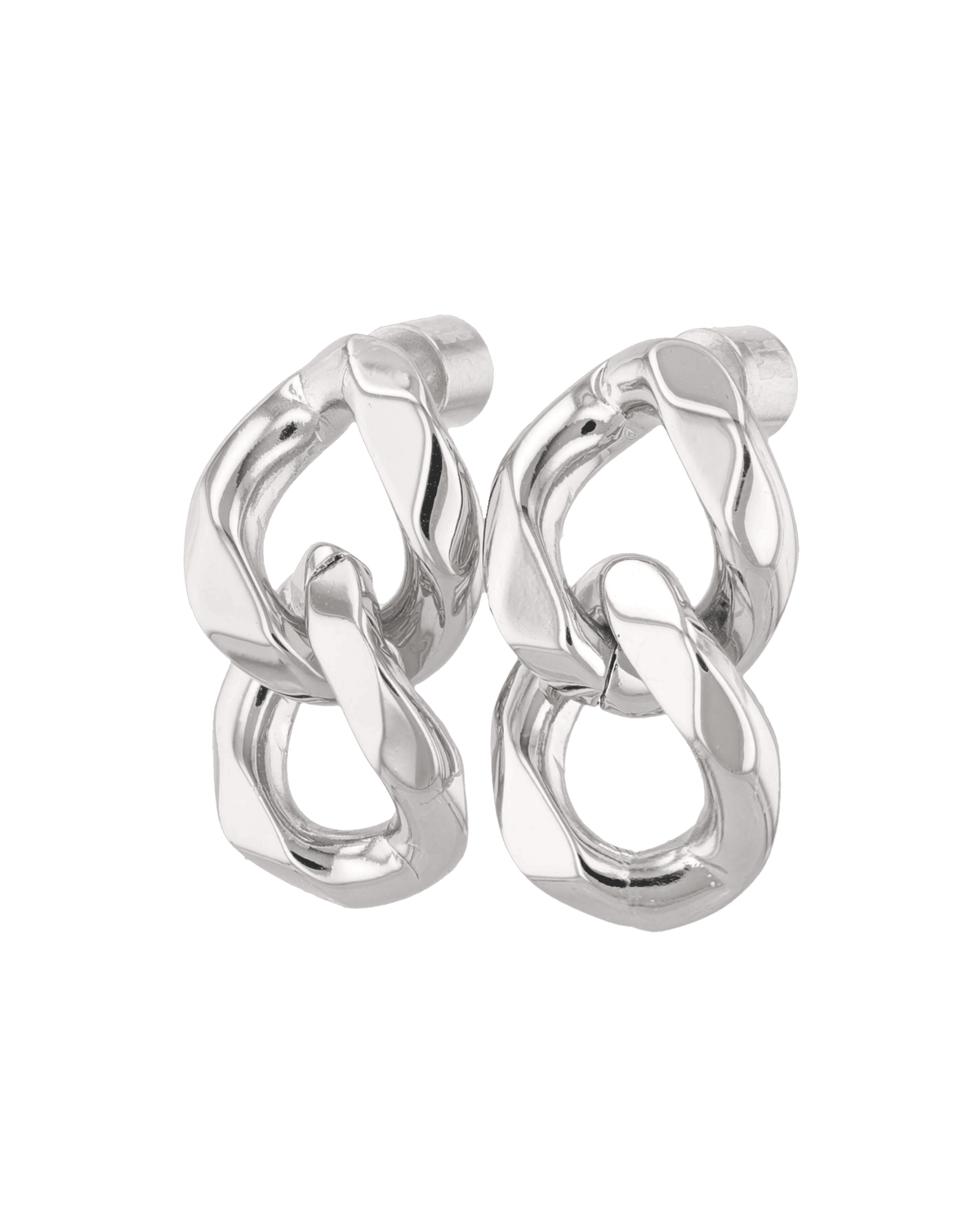 LAVANA Twin Link Silver Drop Earrings