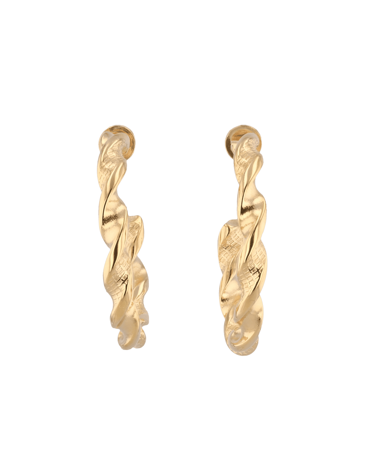 LAVANA Twist Textured Gold Hoop Earrings