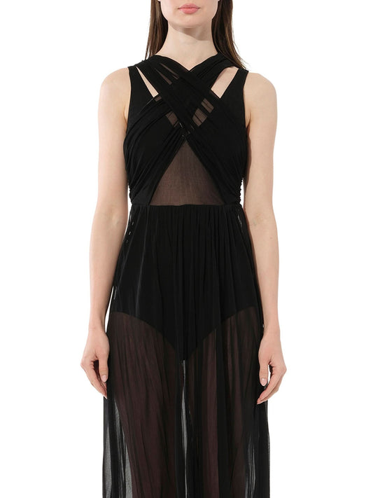 Image of a model wearing Dress. Productname: PUCCI Twist Dress in Black colour by brand - PUCCI
