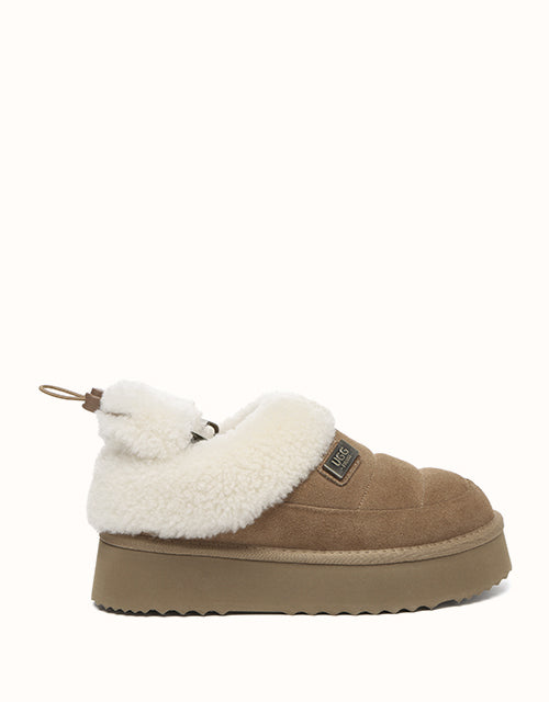 Image of Slippers. Product name - UGG EVERAU® Paige Slippers in Chestnut colour by brand - Everau