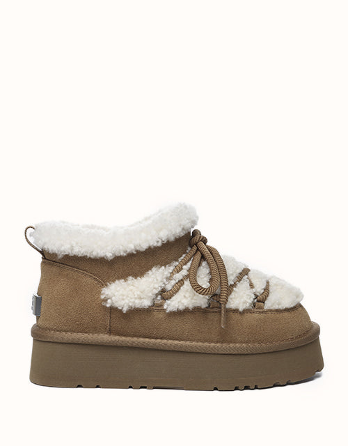 Image of Boots. Product name - UGG EVERAU® Mini Carmen Boots in Chestnut colour by brand - Everau