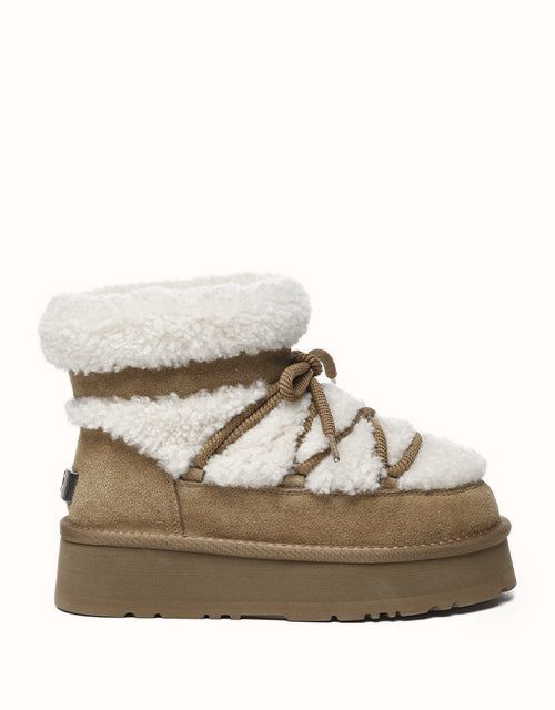 Image of Boots. Product name - UGG EVERAU® Short Carmen Boots in Chestnut colour by brand - Everau