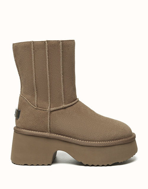 Image of Boots. Product name - UGG EVERAU® Yuana Platform Boots in Chestnut colour by brand - Everau