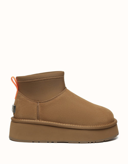 Image of Boots. Product name - UGG EVERAU® Mini Ethel Platform Boots in Chestnut colour by brand - Everau