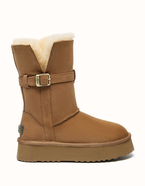 Image of Boots. Product name - UGG EVERAU® Short Valerie Boots in Chestnut colour by brand - Everau