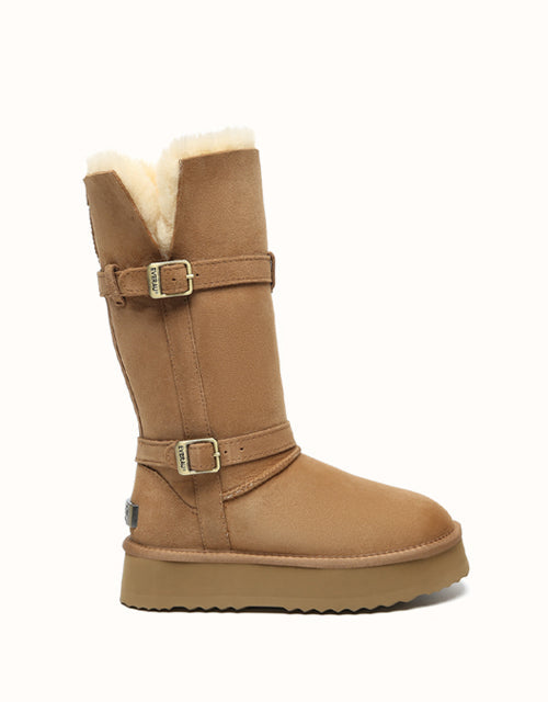 Image of Boots. Product name - UGG EVERAU® Tall Valerie Boots in Chestnut colour by brand - Everau