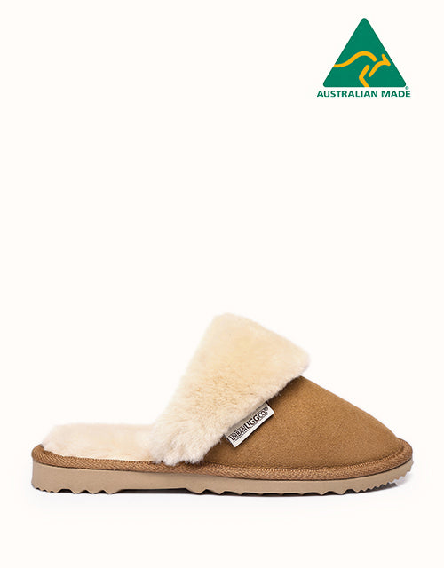 Image of Boots. Product name - URBAN UGG® Collar Scuff in Chestnut colour by brand - Urban Ugg
