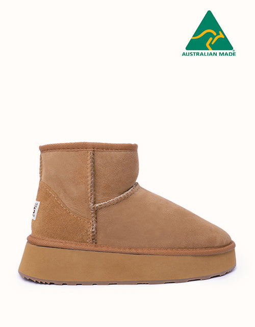 Image of Boots. Product name - Urban UGG® Mini Platform Boots in Chestnut colour by brand - Urban Ugg