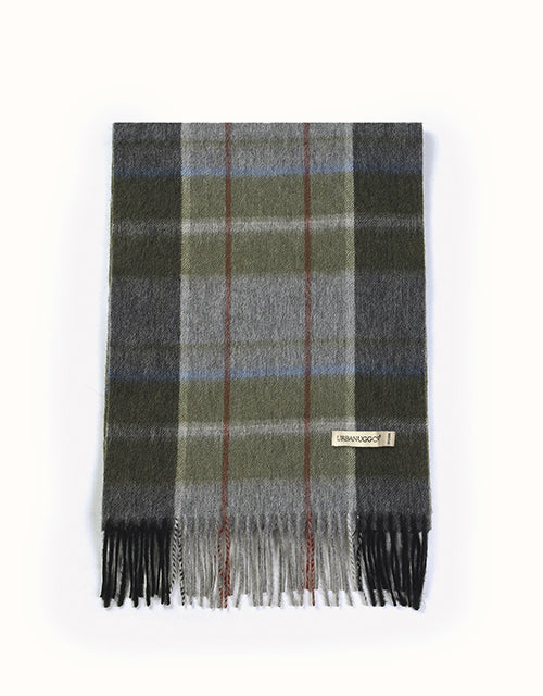 Image of Scarves & Shawls. Product name - URBAN® Wool Scarf Plaid in Moss Green colour by brand - Urban Ugg
