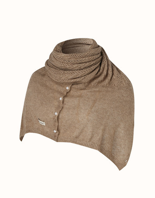 Image of a model wearing Outerwear. Product name - URBAN UGG® Urban Cashmere Shawl in Light Grey colour by brand - Urban Ugg
