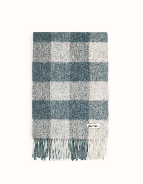 Image of Scarves & Shawls. Product name - Urban UGG® Zoe Scarf in Blue Check colour by brand - Urban Ugg