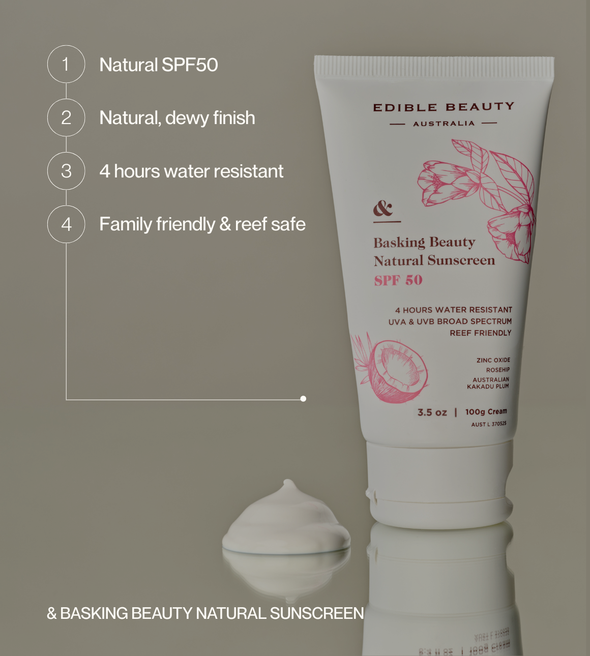 Edible Basking Beauty Natural Sunscreen SPF50
