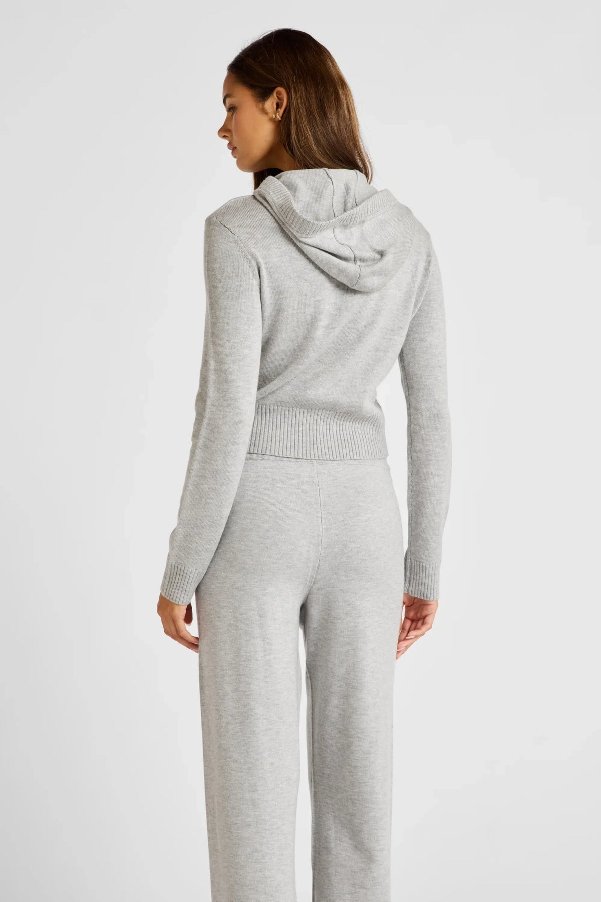 Two Way Knit Hoodie (Grey)
