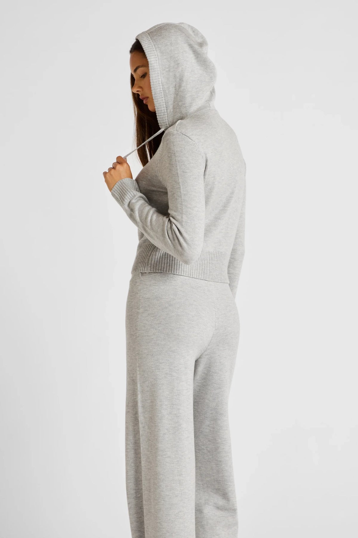Two Way Knit Hoodie (Grey)