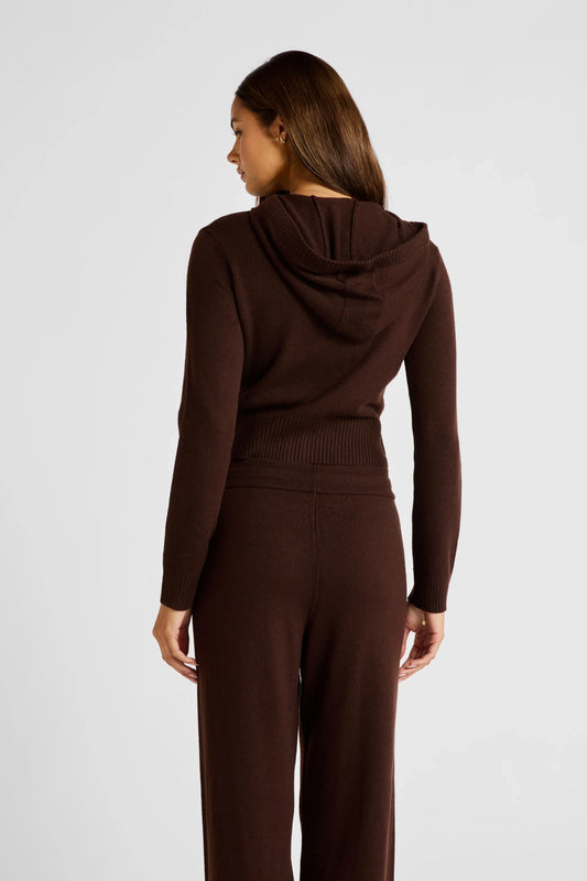 Two Way Knit Hoodie (Espresso)