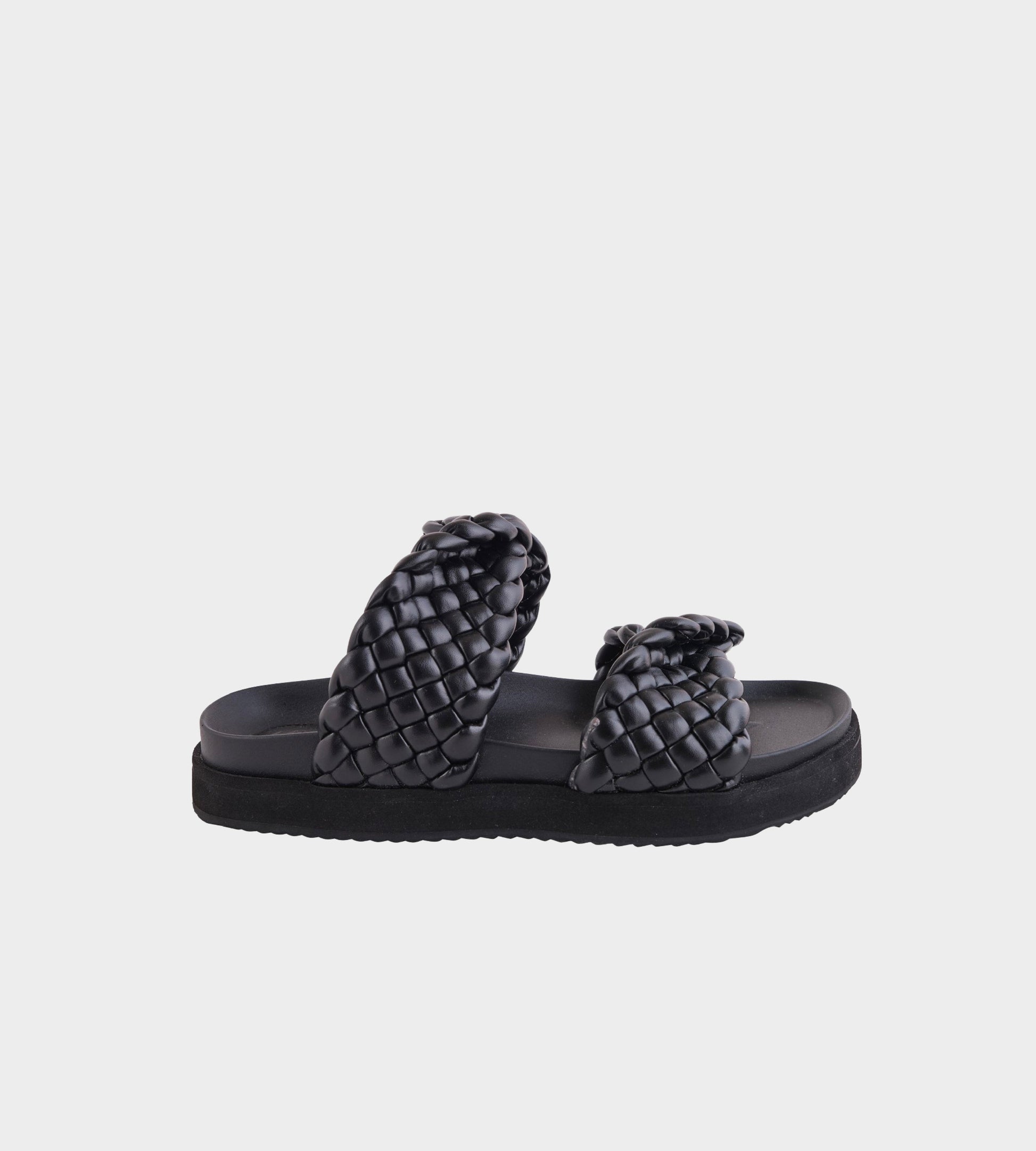 Image of Slippers. Productname: Walnut Melbourne Mim Slide in Black colour by brand - Walnut Melbourne