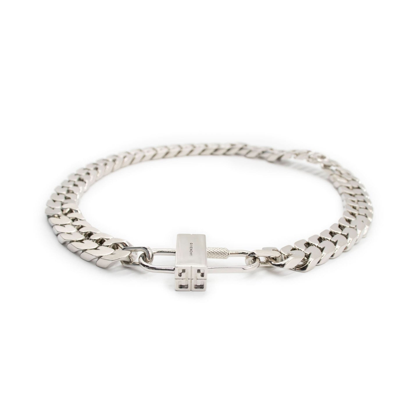 Image of Necklaces. Product name - Givenchy G Chain Lock Small Necklace Silver in Silver colour by brand - GIVENCHY
