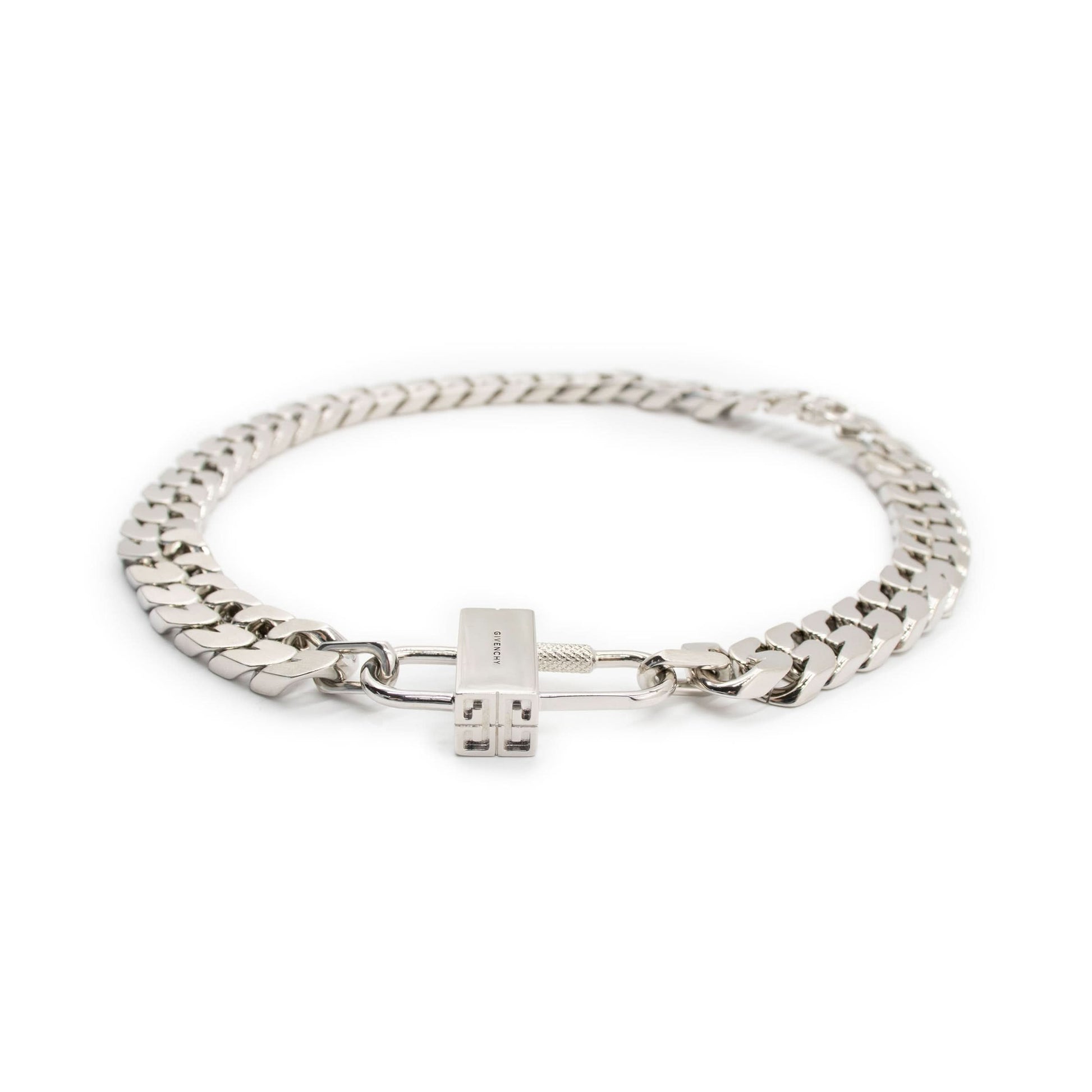 Image of Necklaces. Product name - Givenchy G Chain Lock Small Necklace Silver in Silver colour by brand - GIVENCHY