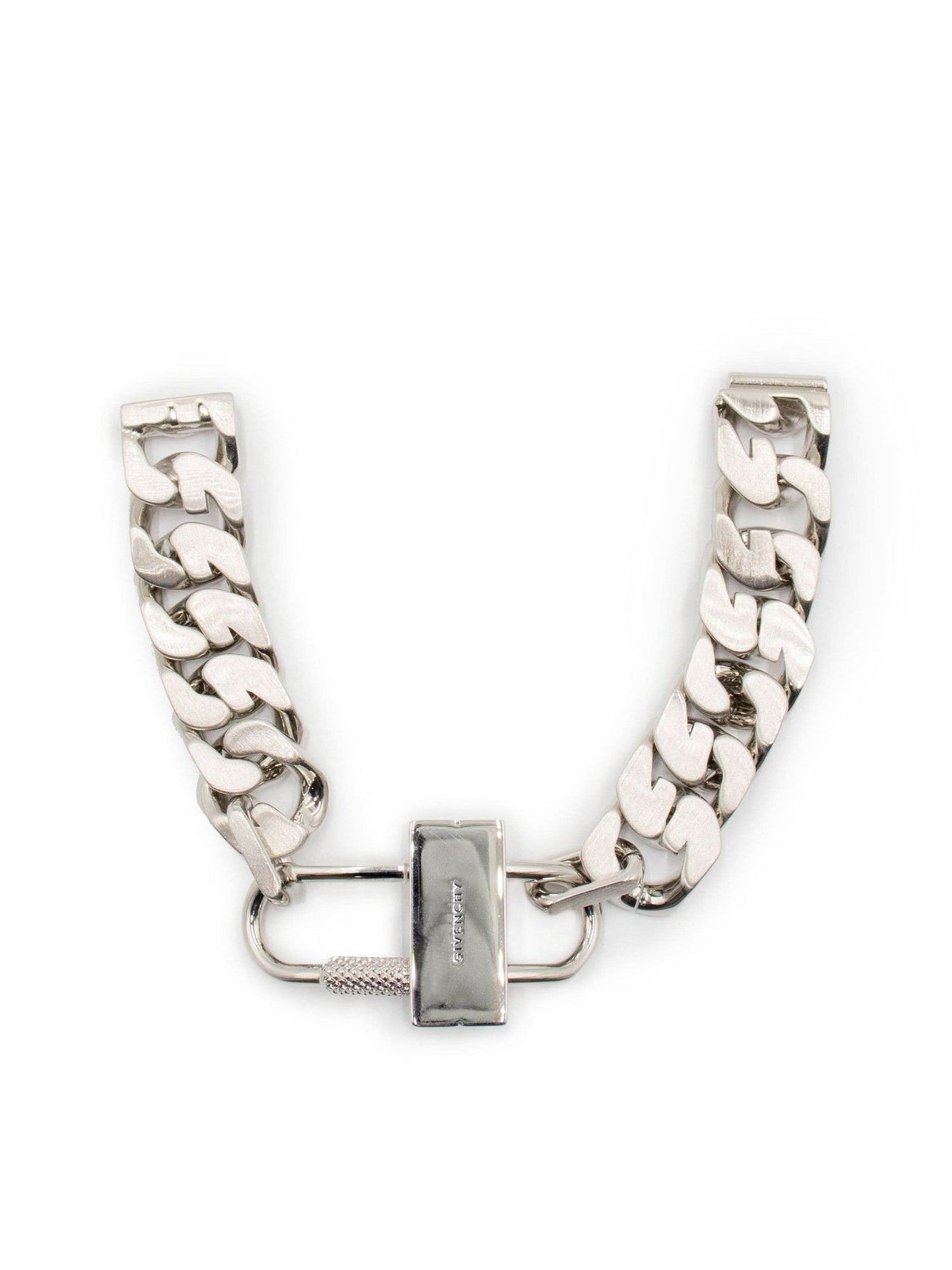 Image of Bracelets. Product name - G Chain Lock Small Silver Bracelet in Silver colour by brand - GIVENCHY